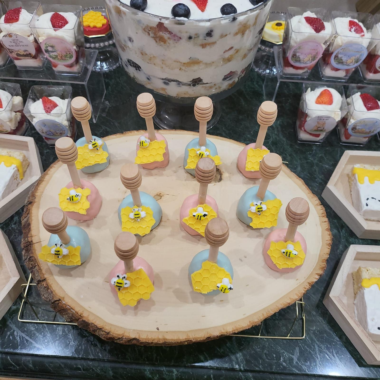 Honey bee dessert table styling